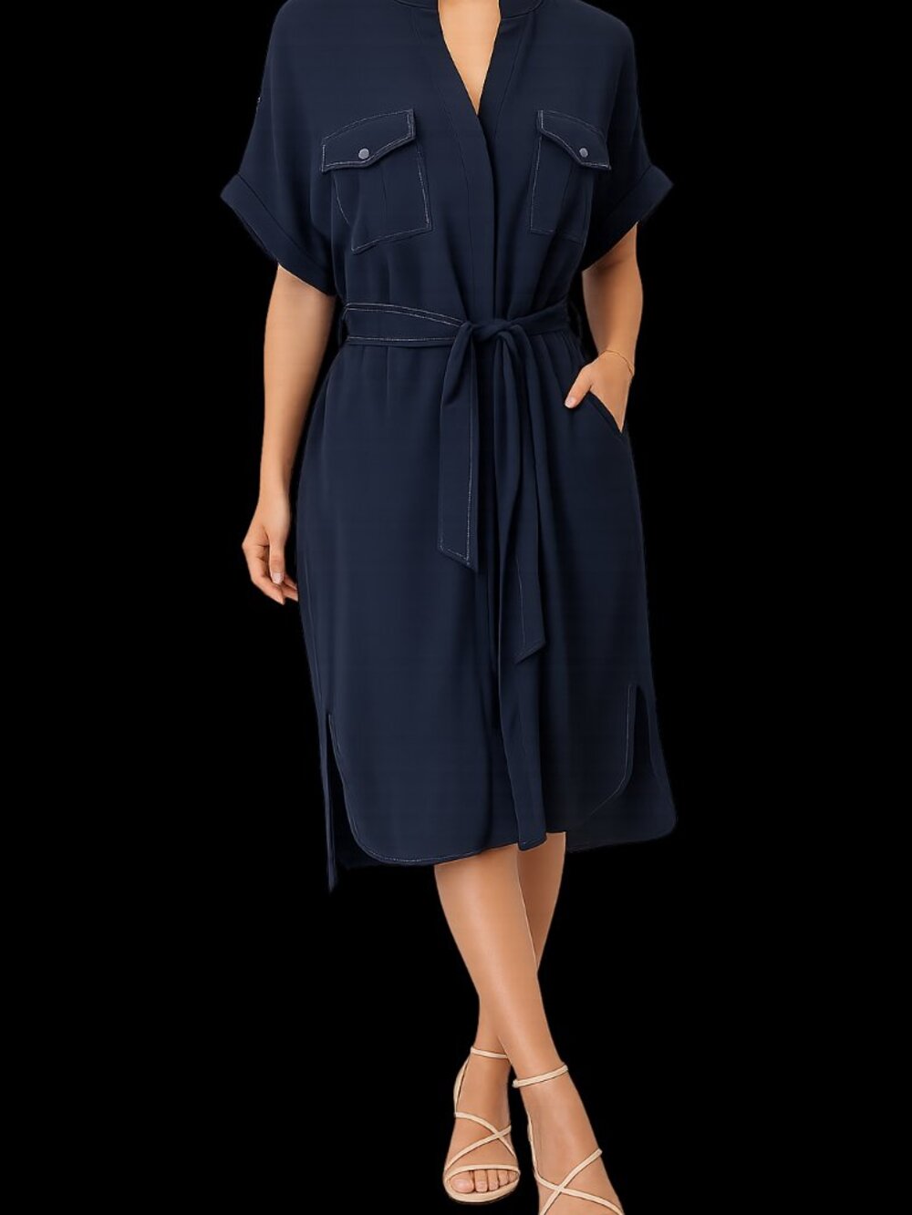 New Black MNG Dress shirt dress - Picture 4 of 7